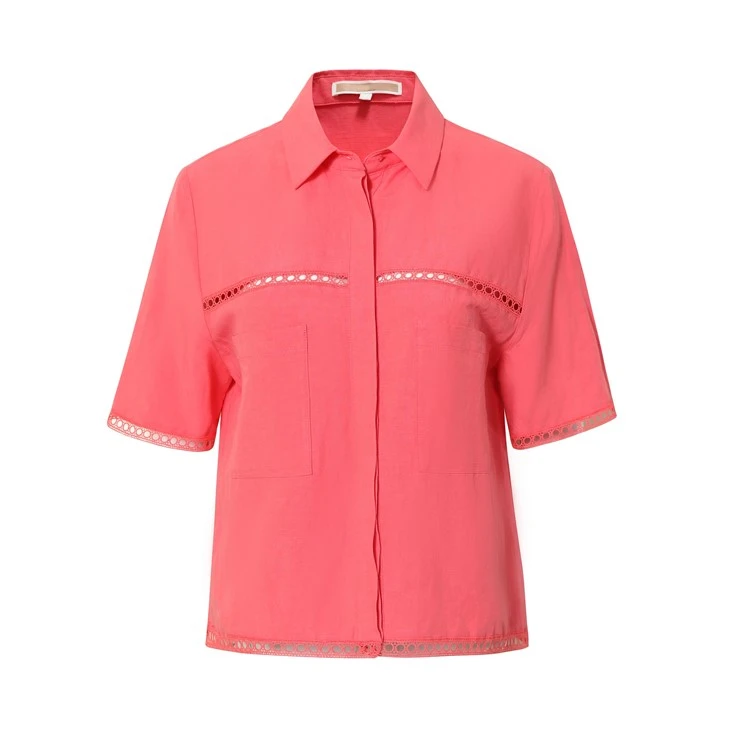 Women's Short Sleeve Pink Blouse